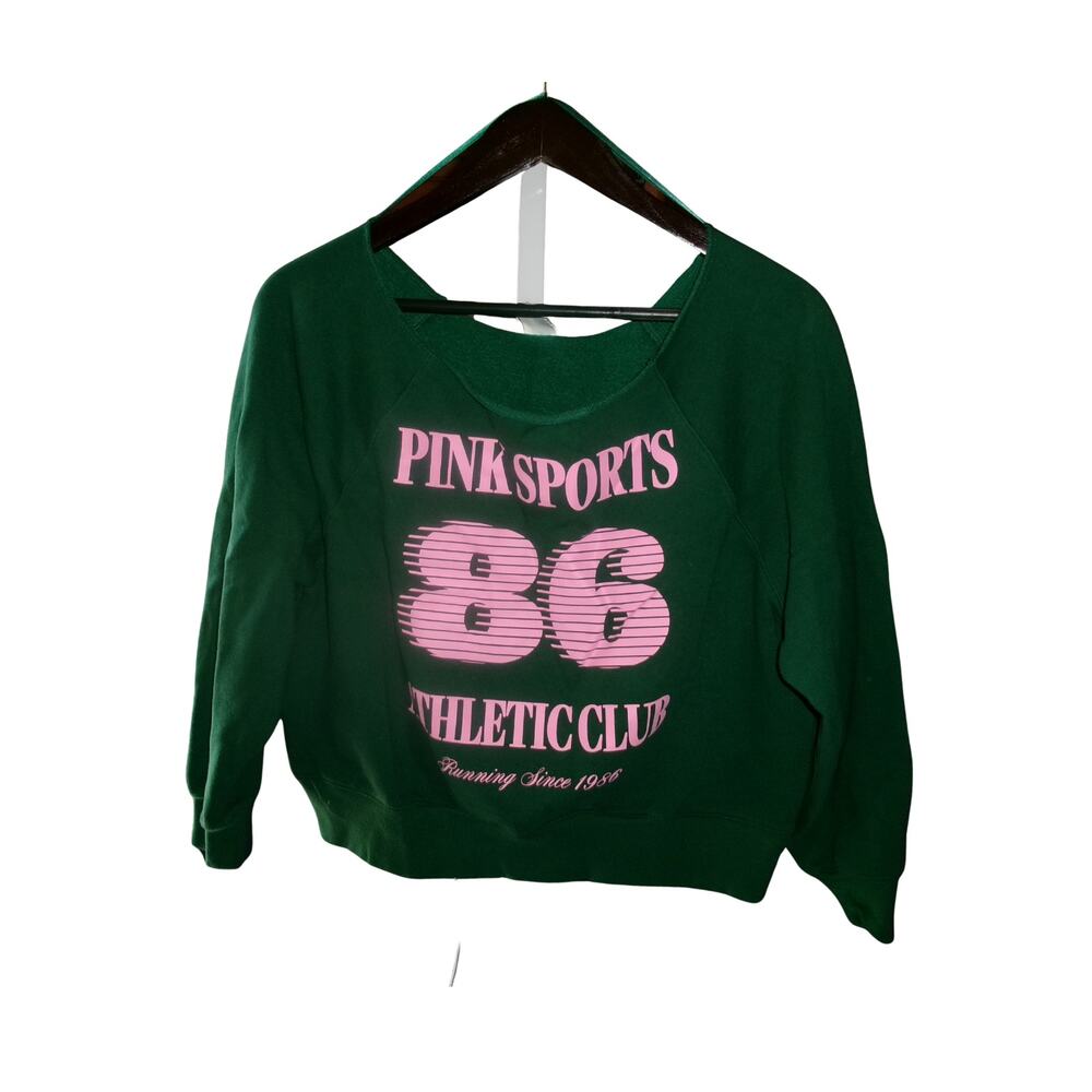 Victoria's Secret PINK Sports 86 Athletic Club Green Sweatshirt Womens M